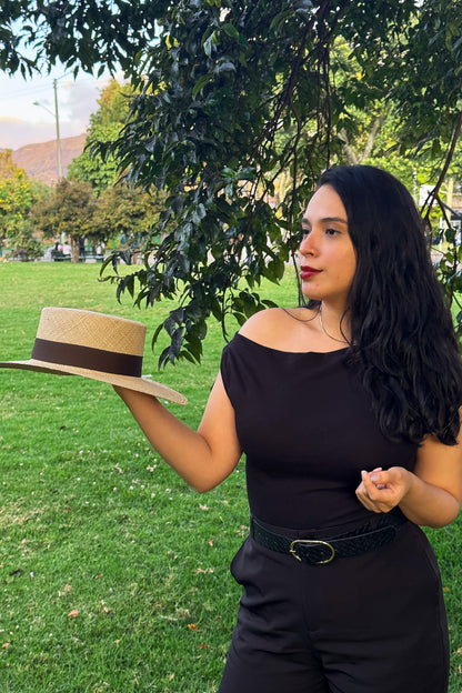 Sombrero de paja toquilla tejido a mano tipo cordobes