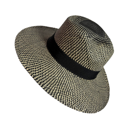 Sombrero de paja toquilla fino tejido a mano tipo panama con diseño