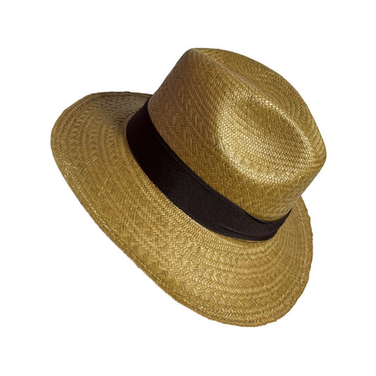 Sombrero de paja toquilla fino tejido a mano tipo panama con diseño