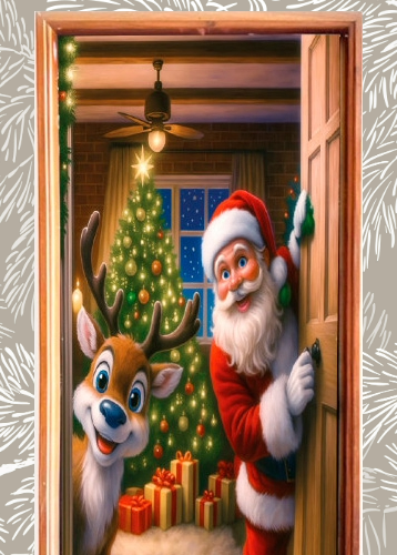 PAPÁ NOEL ARBOL Y RENO