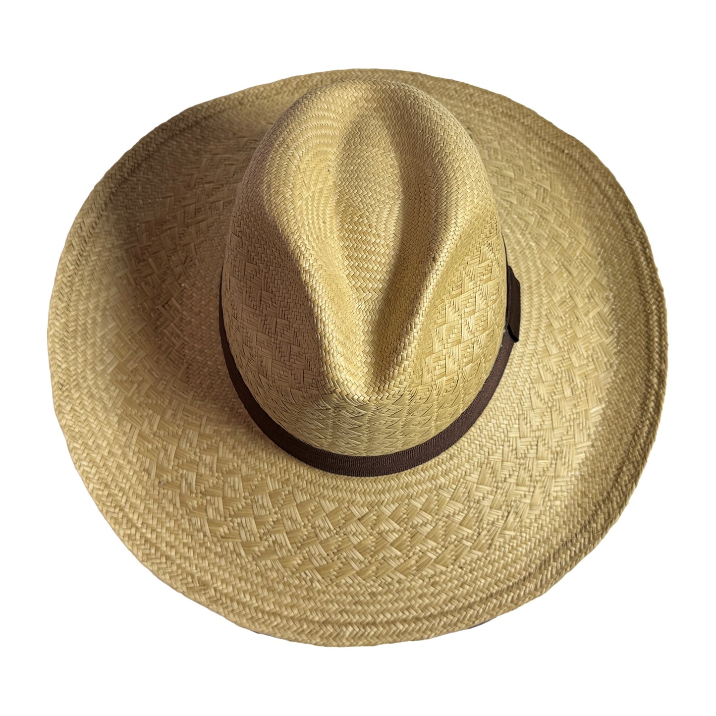Sombrero de paja toquilla fino tejido a mano tipo panama con diseño